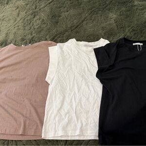 Zara Women's Muscle Tees in Black, White, and Tan